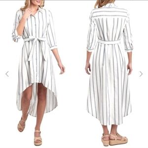 Everlily White & Blue High Low Dress Sz Medium